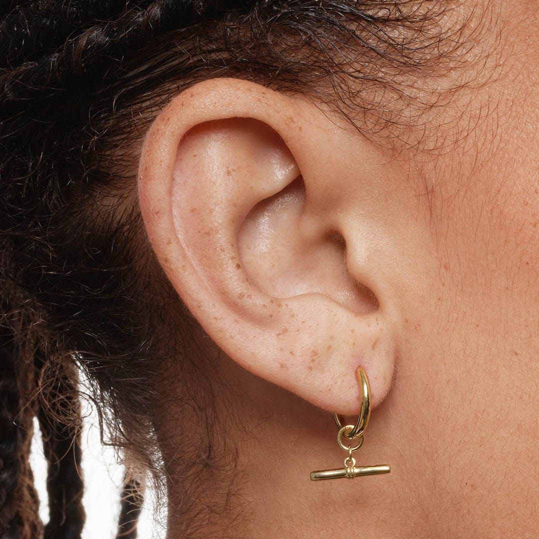 Buy T - Bar Huggies - 14ct Gold by Hamish + Grace - at Hamish + Grace