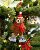 Buy Tara Treasures - Felt Brown Bear with Ice Skates Ornament by Tara Teasures - at Hamish + Grace