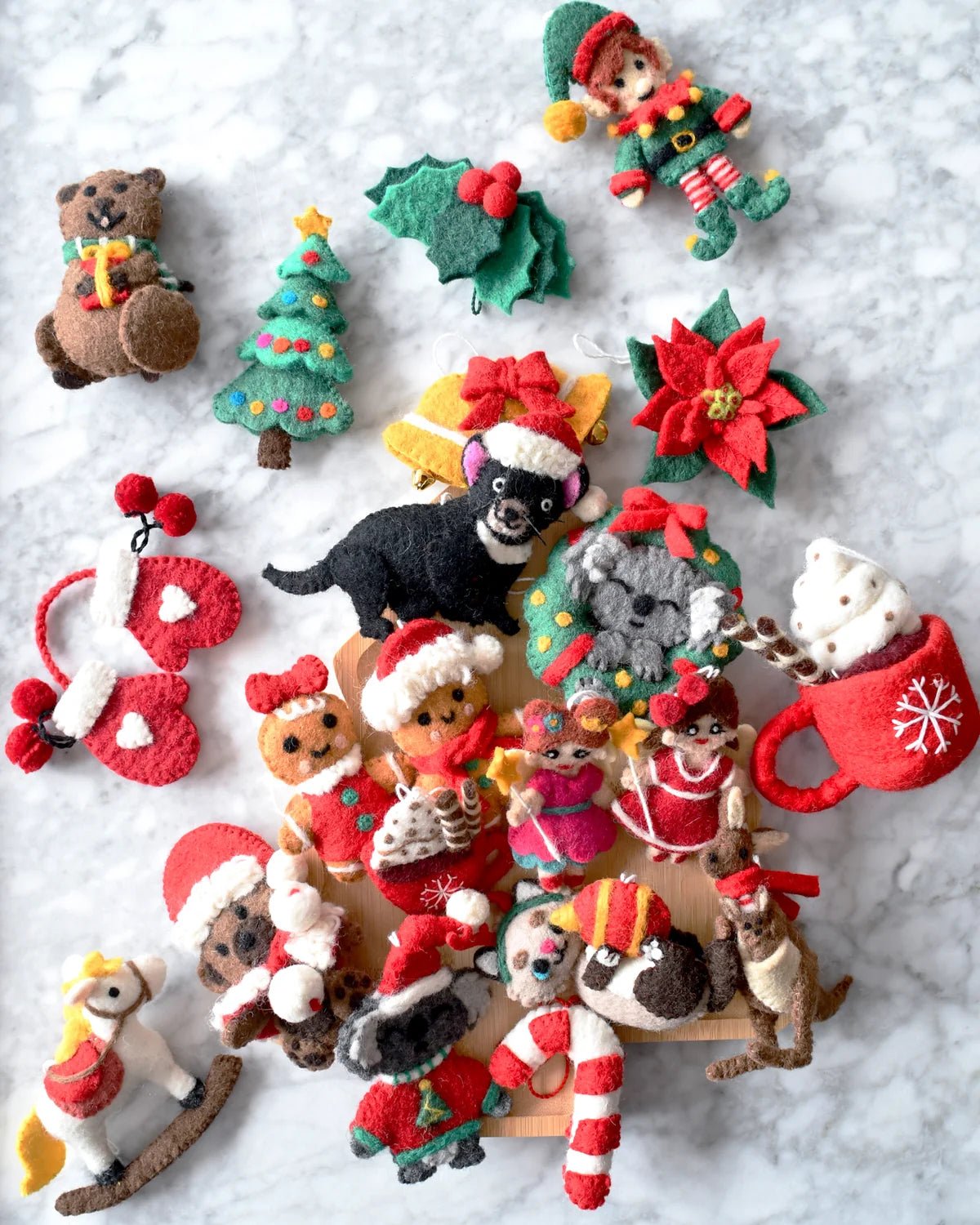 Buy Tara Treasures - Felt Christmas Cat with Ball Ornament by Tara Teasures - at Hamish + Grace