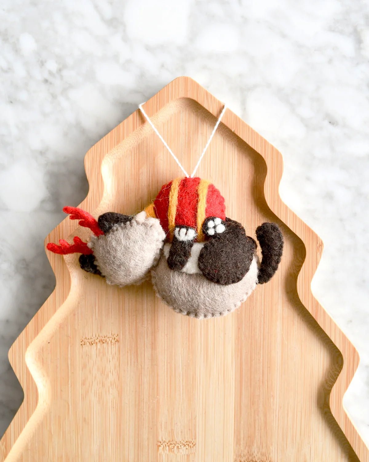 Buy Tara Treasures - Felt Christmas Cat with Ball Ornament by Tara Teasures - at Hamish + Grace