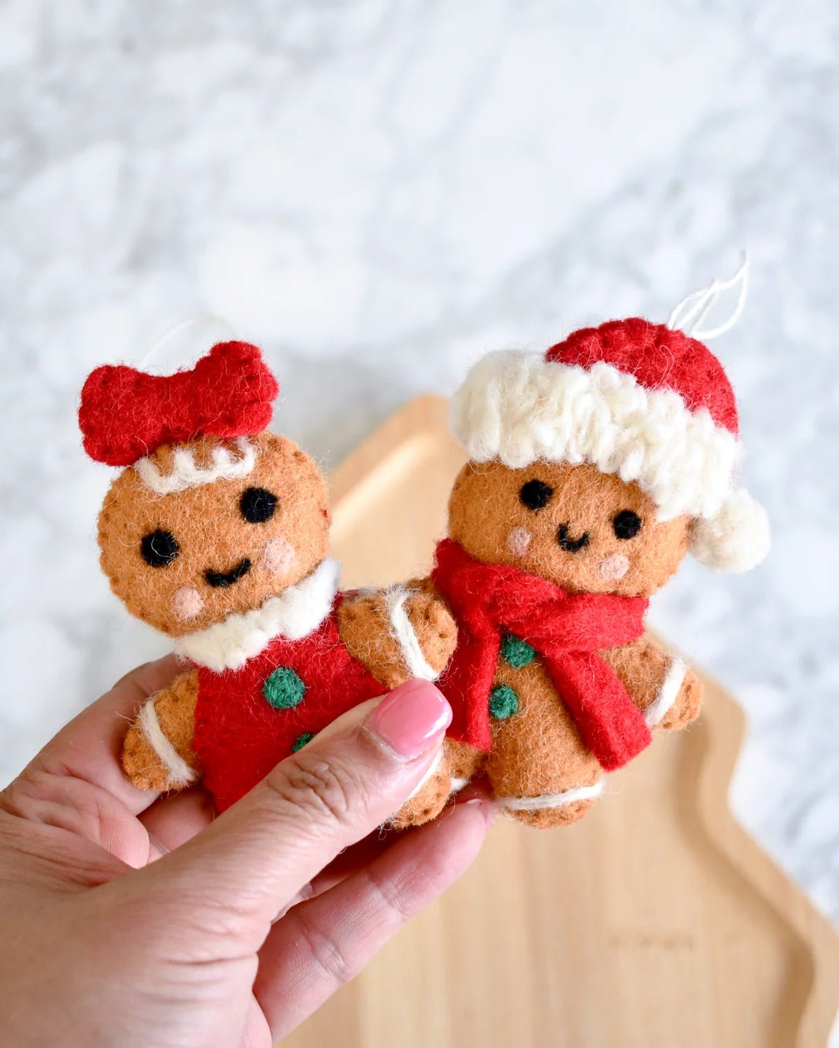 Buy Tara Treasures - Felt Christmas Gingerbread Boy Ornament by Tara Teasures - at Hamish + Grace