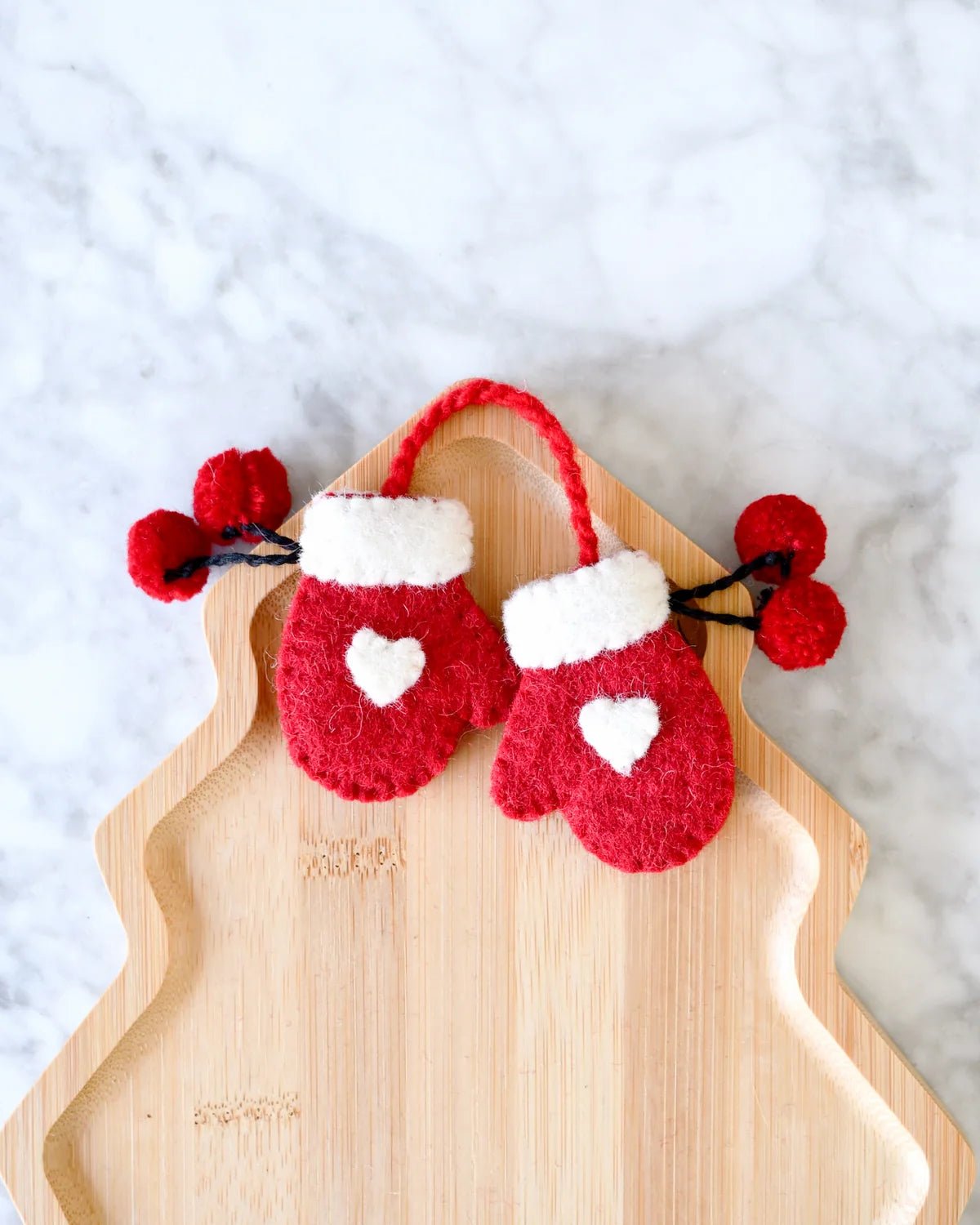 Buy Tara Treasures - Felt Christmas Mittens Ornament by Tara Teasures - at Hamish + Grace