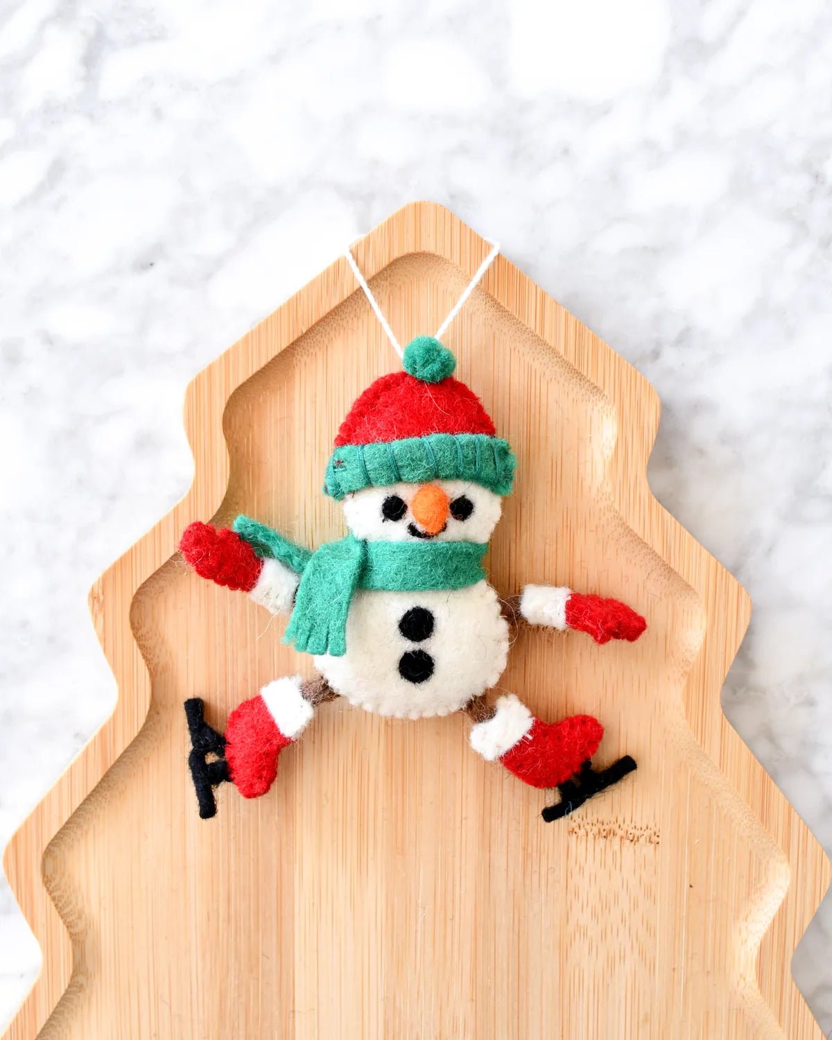 Buy Tara Treasures - Felt Christmas Snowman Ornament by Tara Teasures - at Hamish + Grace
