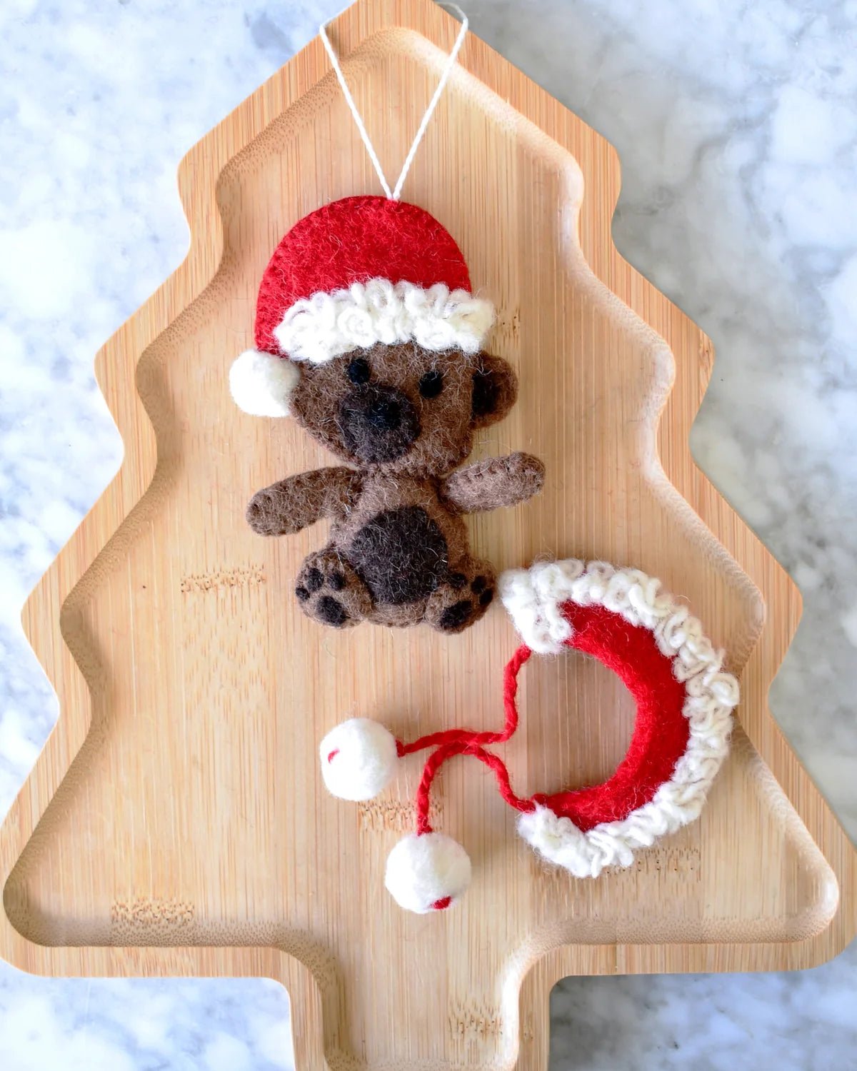 Buy Tara Treasures - Felt Christmas Teddy Bear Ornament by Tara Teasures - at Hamish + Grace