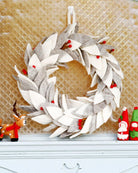 Buy Tara Treasures - Felt Frosted Grey and White Leaves Wreath by Tara Teasures - at Hamish + Grace
