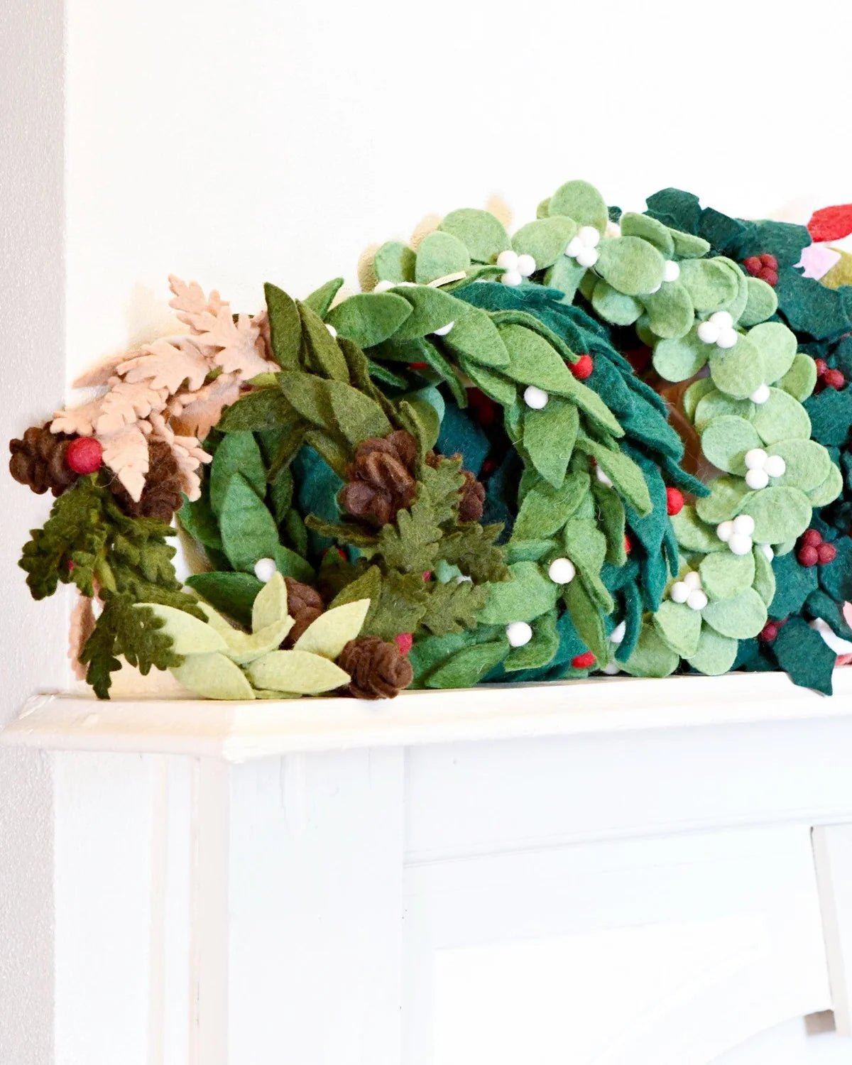 Buy Tara Treasures - Felt Mistletoe Wreath with White Berries by Tara Teasures - at Hamish + Grace