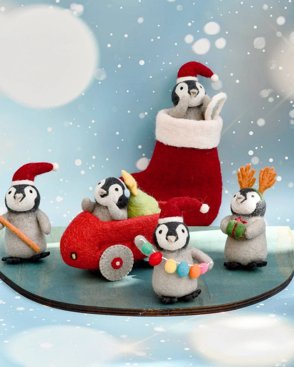 Buy Tara Treasures - Felt Penguin with Festoon Light Bulbs Toy by Tara Teasures - at Hamish + Grace