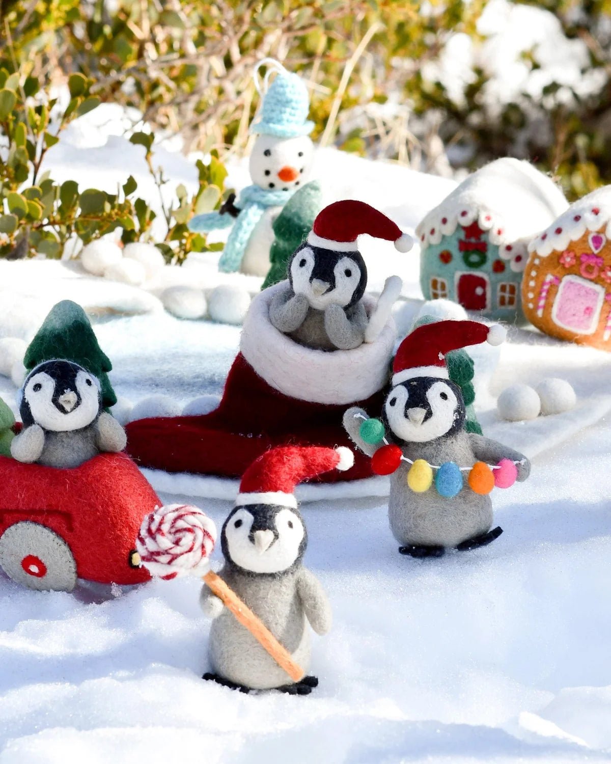 Buy Tara Treasures - Felt Penguin with Festoon Light Bulbs Toy by Tara Teasures - at Hamish + Grace