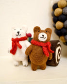 Buy Tara Treasures - Felt Polar Bear with Red Scarf Toy by Tara Teasures - at Hamish + Grace
