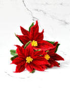 Buy Tara Treasures - Felt Red Poinsettia Flowers (Set of 3 stems) by Tara Teasures - at Hamish + Grace