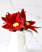 Buy Tara Treasures - Felt Red Poinsettia Flowers (Set of 3 stems) by Tara Teasures - at Hamish + Grace