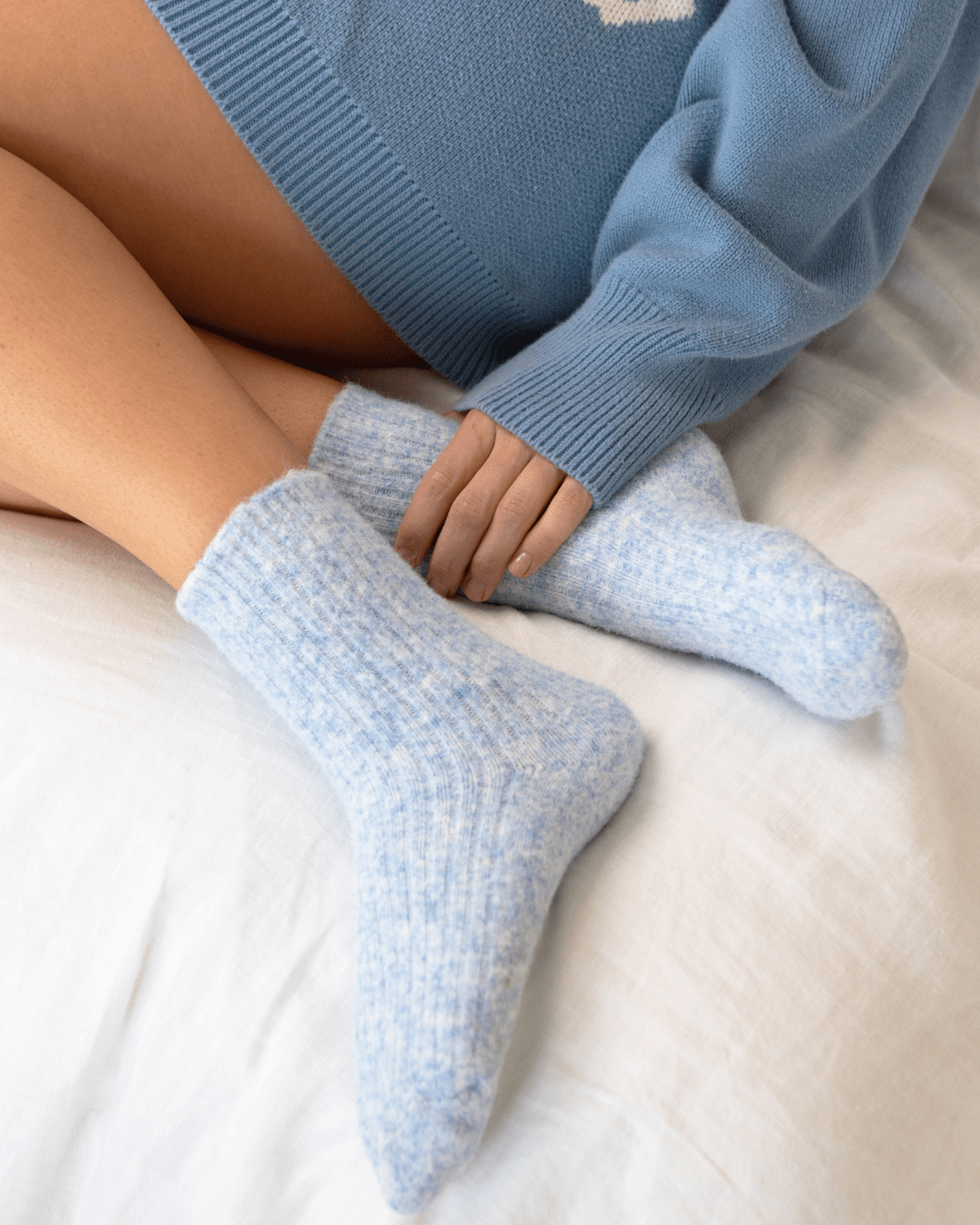 Buy The Comfiest Socks - Light Blue (NEW!): S/M by Bed & Butter - at Hamish + Grace