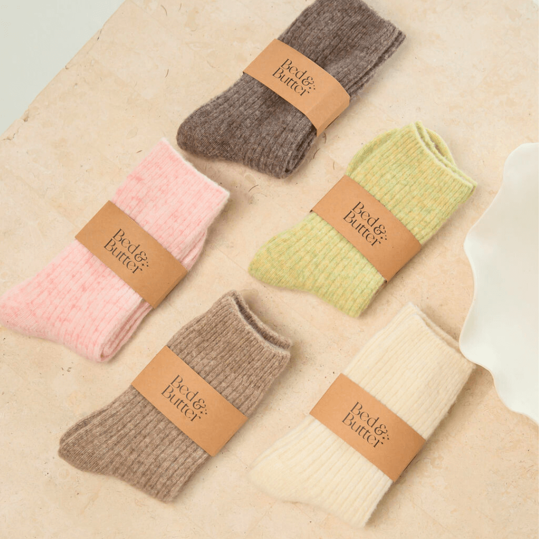 Buy The Comfiest Socks - Light Brown: L/XL by Bed & Butter - at Hamish + Grace
