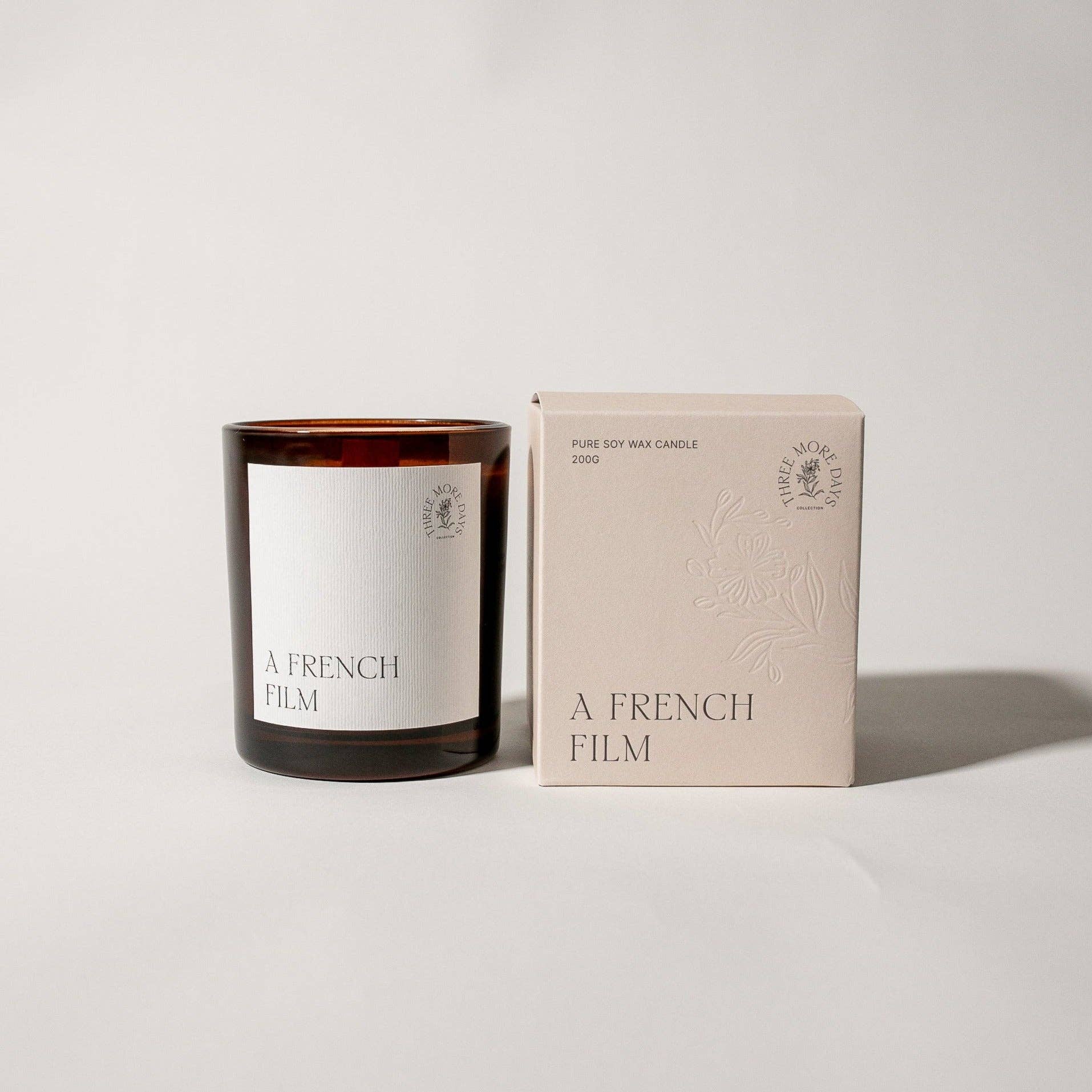 Three More Days Collection Homeware A FRENCH FILM: SEA SALT / AMBRETTE SEEDS / SANDALWOOD / SAGE AMBER CANDLE 200G