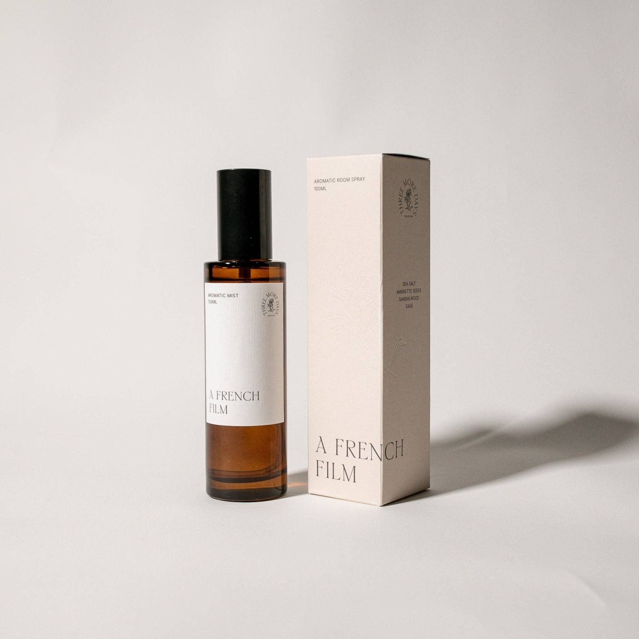 Three More Days Collection Homeware A FRENCH FILM: SEA SALT / AMBRETTE SEEDS / SANDALWOOD / SAGE ROOM SPRAY