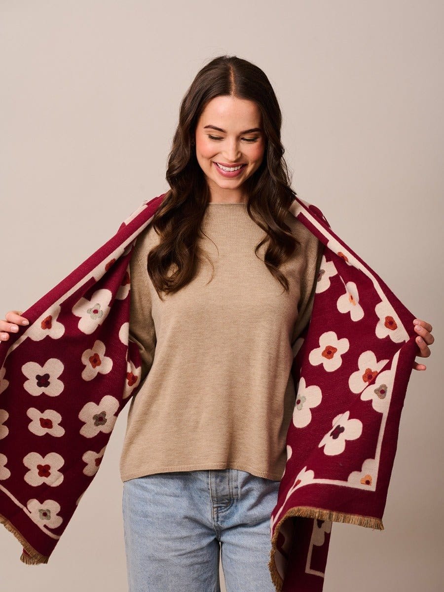 Tiger Tree Fashion Cherry Flower Scarf