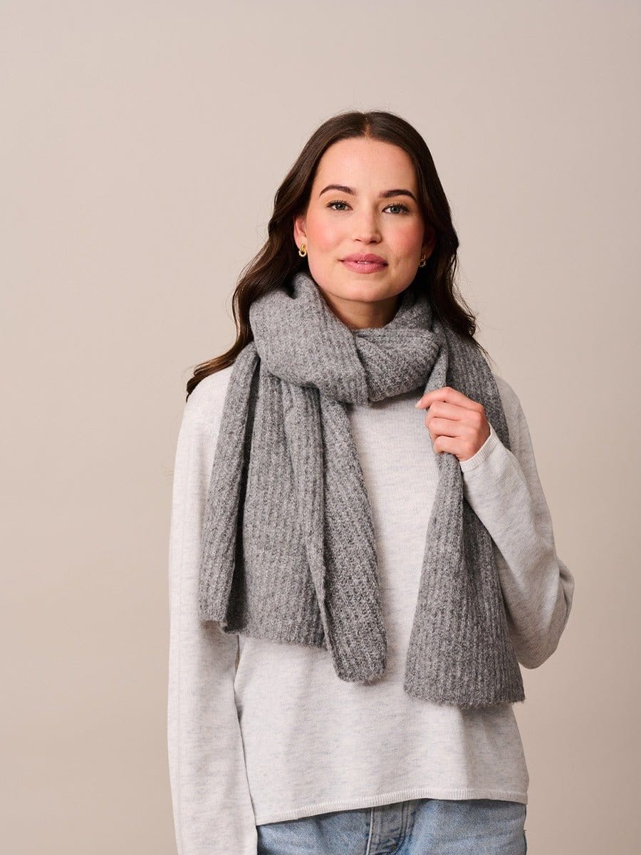 Tiger Tree Fashion Grey Ribbed Scarf