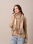 Buy Tiger Tree - Latte Patch Knit Scarf by Tiger Tree - at Hamish & Grace