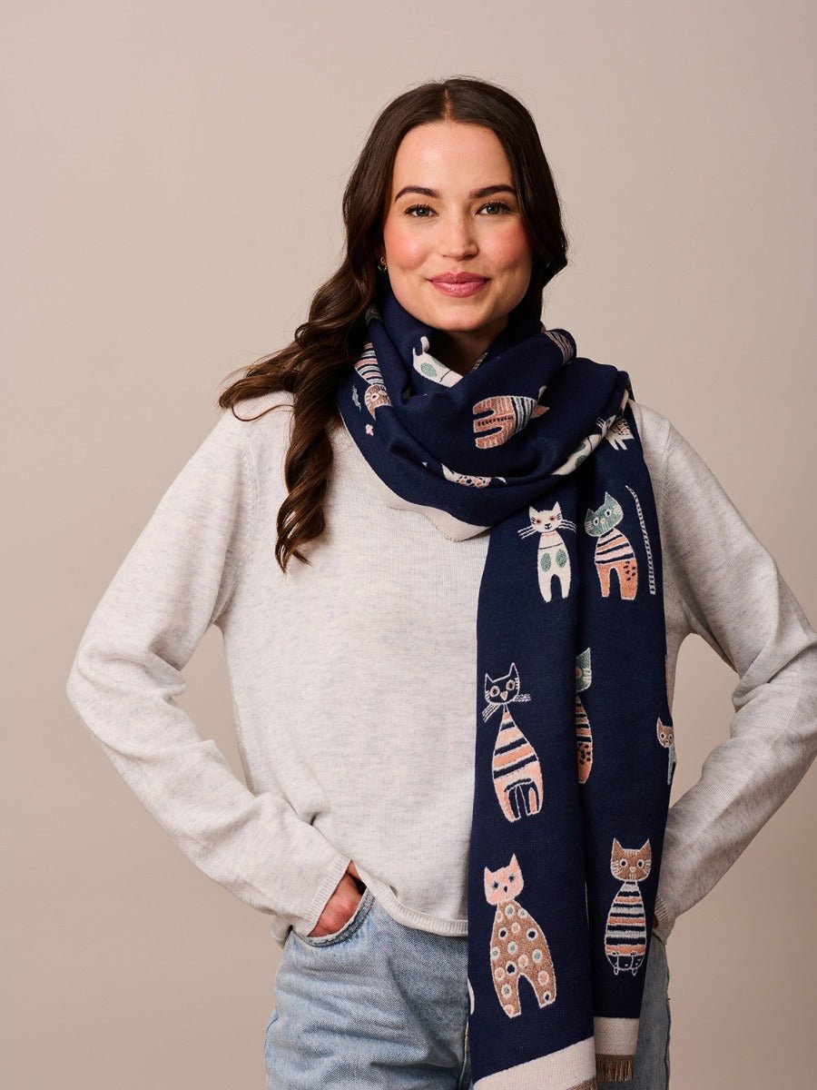 Buy Tiger Tree - Navy Aristocats Scarf by Tiger Tree - at Hamish & Grace