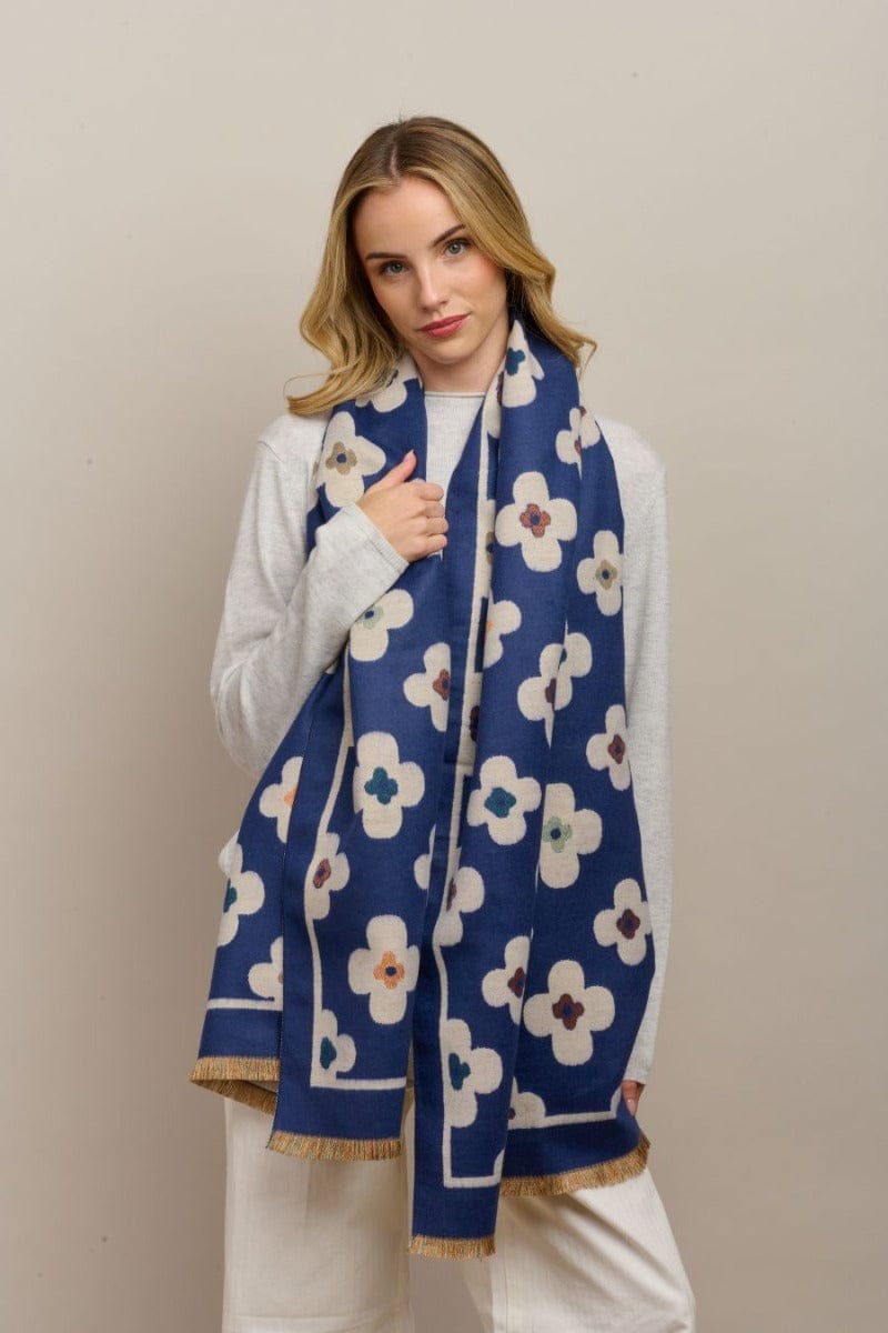 Buy Tiger Tree - Navy Autumn Flower Scarf by Tiger Tree - at Hamish + Grace