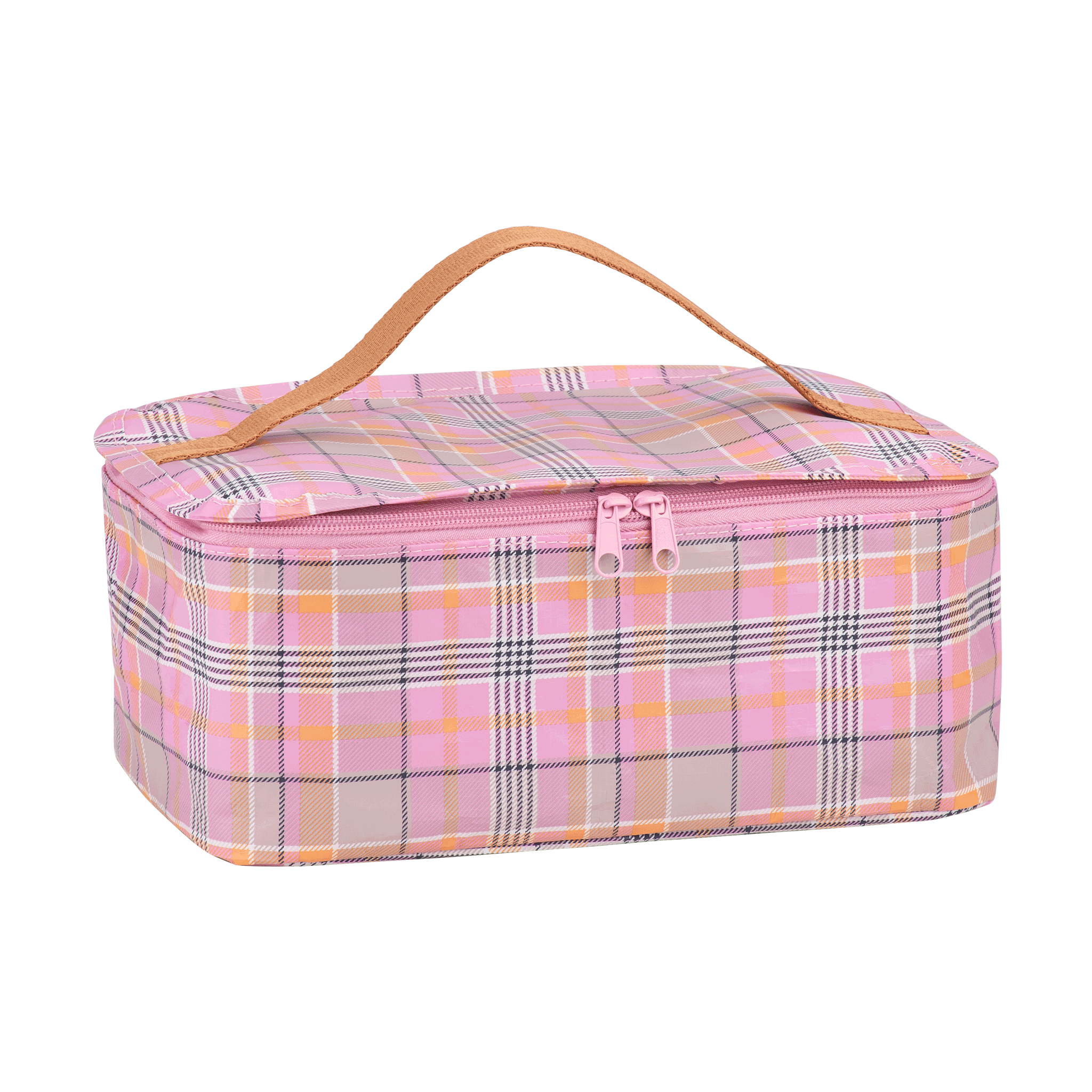 Buy Toiletry Stash Bag Pink Blanket Check by Kollab - at Hamish + Grace