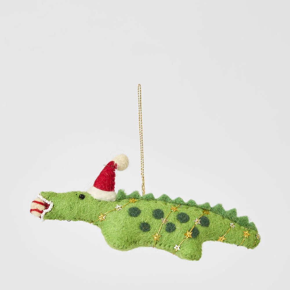 Buy Velvet and Vixen - Felt Crocodile Hanging Decoration by Velvet + Vixen - at Hamish + Grace