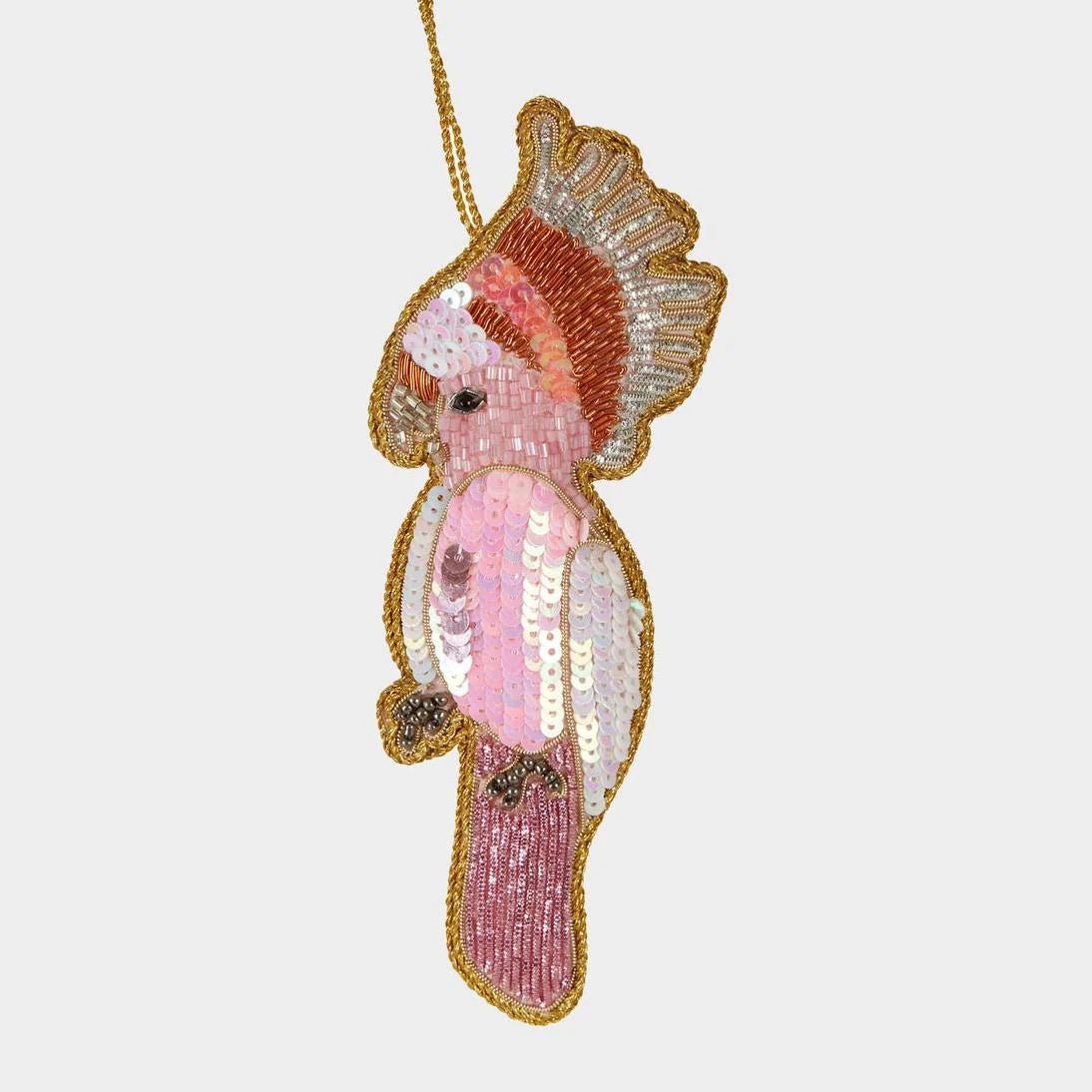 Buy Velvet and Vixen - Galah Sequin Hanging Decoration by Velvet + Vixen - at Hamish + Grace