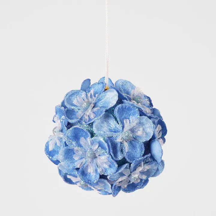 Buy Velvet and Vixen - Glitter Hydrangea Bauble Blue by Velvet + Vixen - at Hamish + Grace