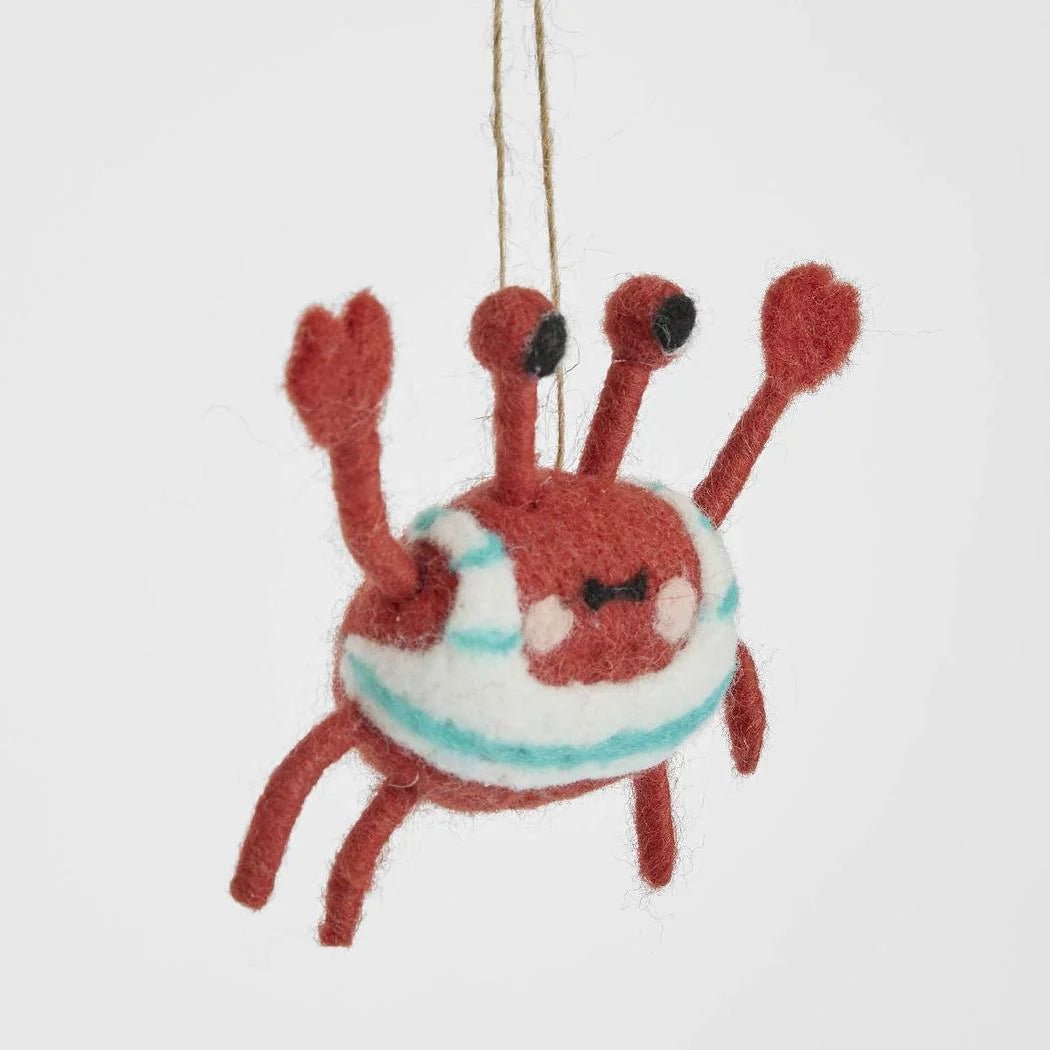 Buy Velvet and Vixen - Little Swimmer Hanging Crab Tree Decoration by Velvet + Vixen - at Hamish + Grace