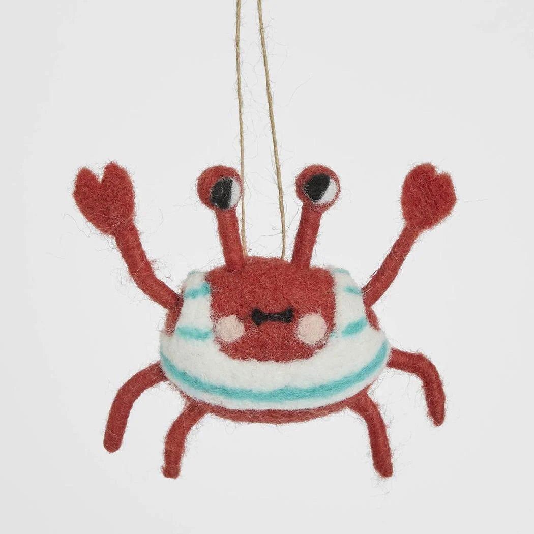 Buy Velvet and Vixen - Little Swimmer Hanging Crab Tree Decoration by Velvet + Vixen - at Hamish + Grace