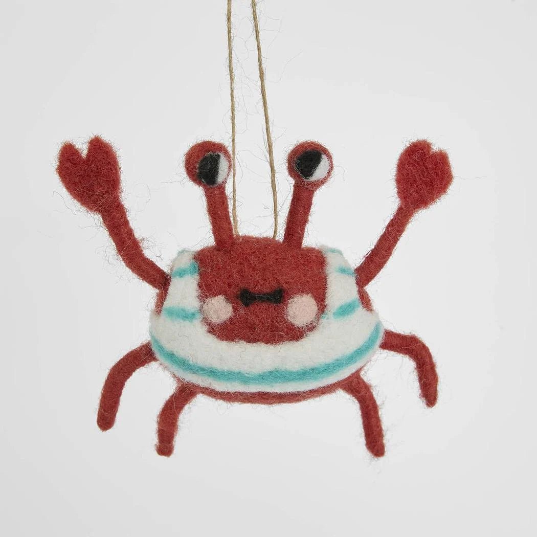 Buy Velvet and Vixen - Little Swimmer Hanging Crab Tree Decoration by Velvet + Vixen - at Hamish + Grace