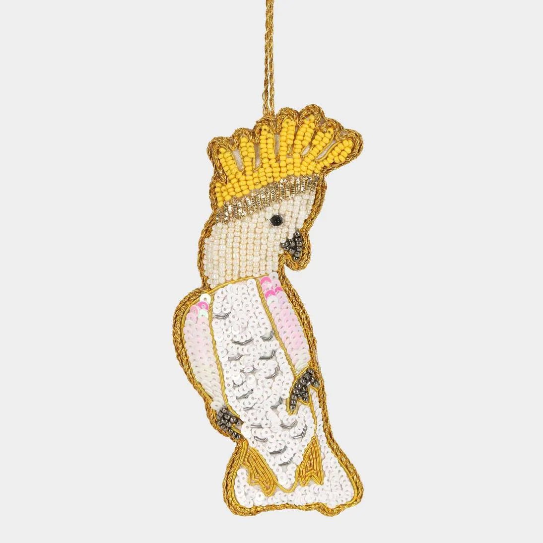 Buy Velvet and Vixen - Yellow Crested Cockatoo Hanging Tree Decoration by Velvet + Vixen - at Hamish + Grace