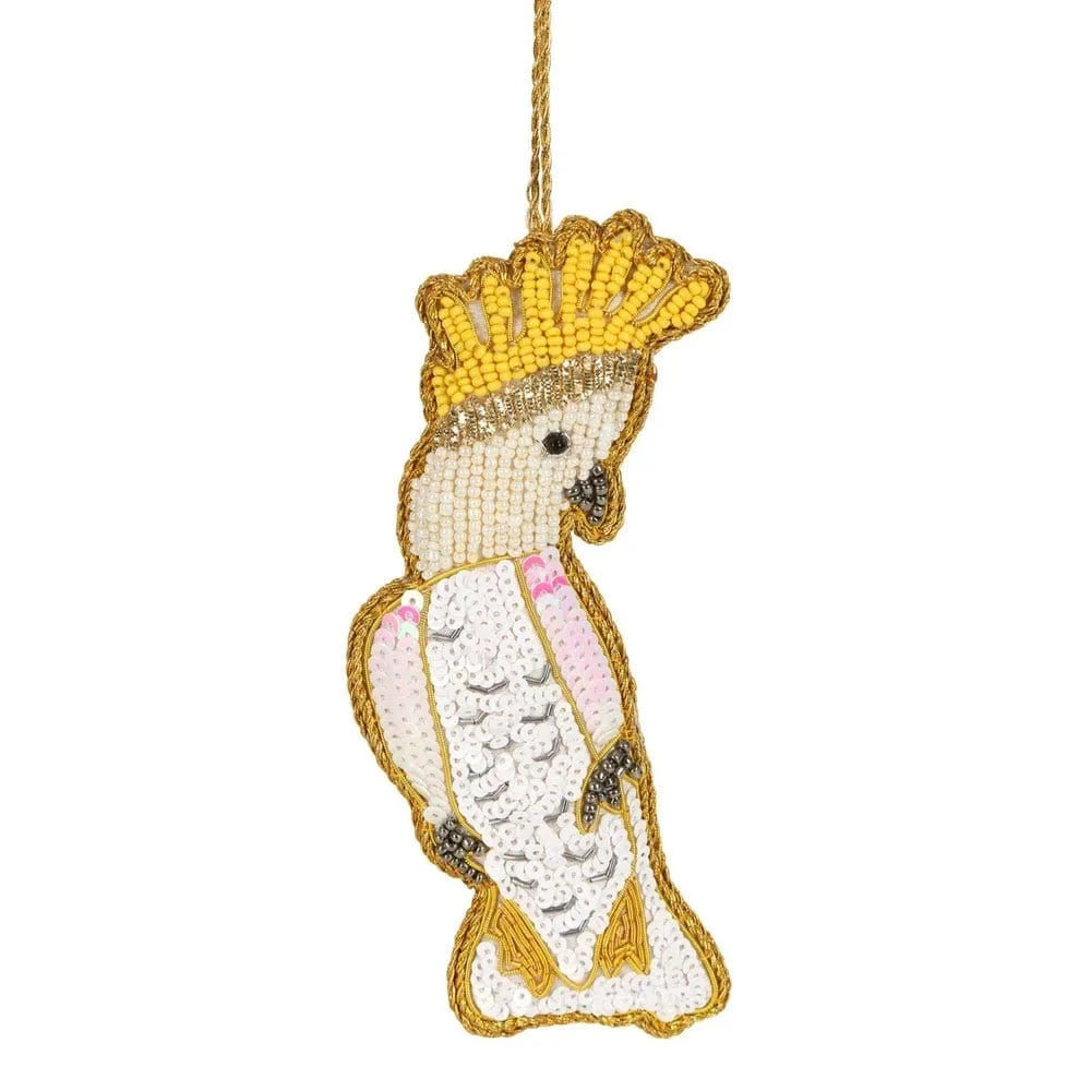 Velvet + Vixen Homewares Cockatoo Sequin Tree Hanging Decoration