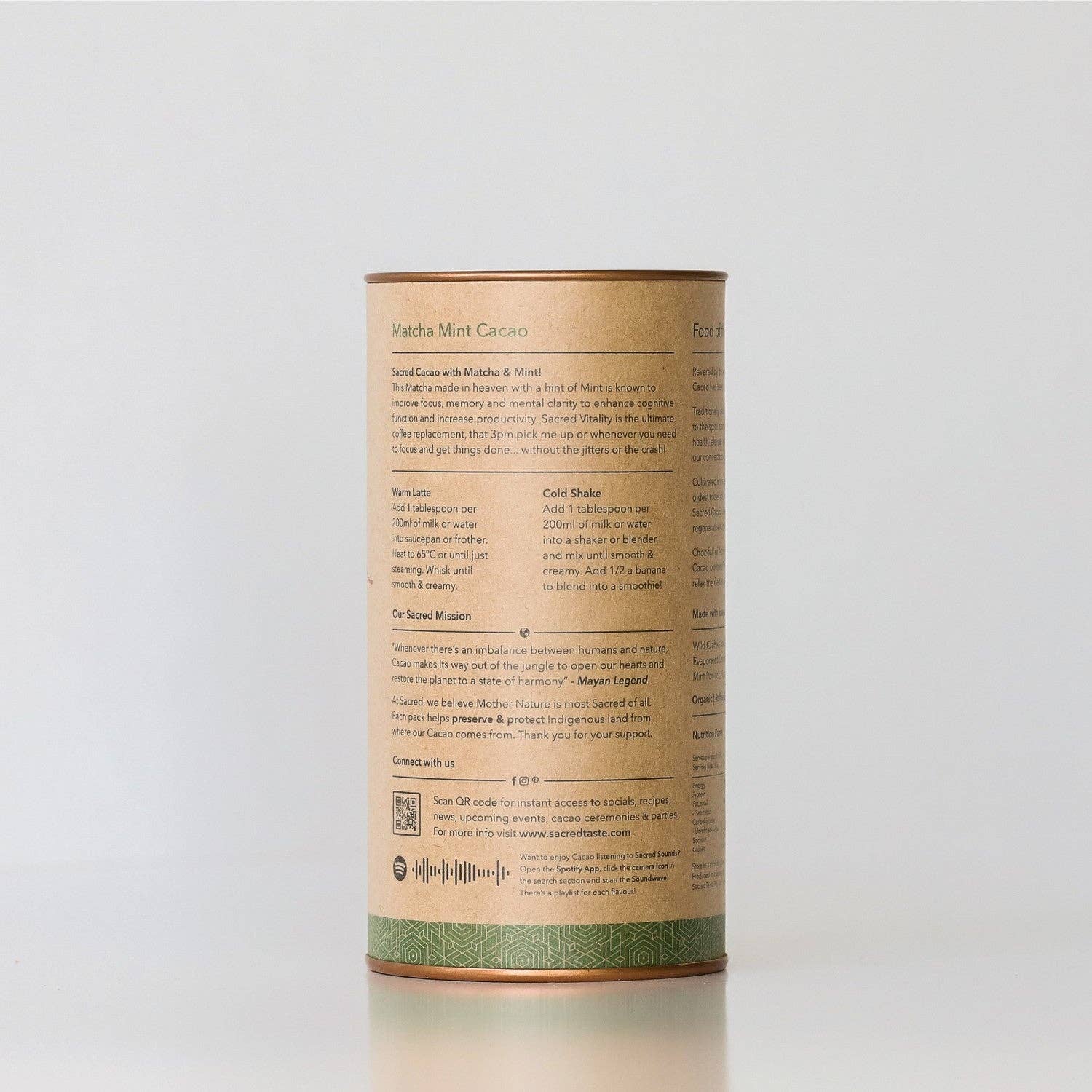 Buy Vitality - Matcha Mint Cacao: 250g | 25 serves by Sacred Taste - at Hamish + Grace