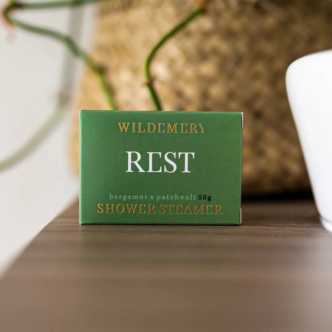 Buy Wild Emery - Rest Shower Steamer - Bergamot and Patchouli by Wild Emery - at Hamish & Grace