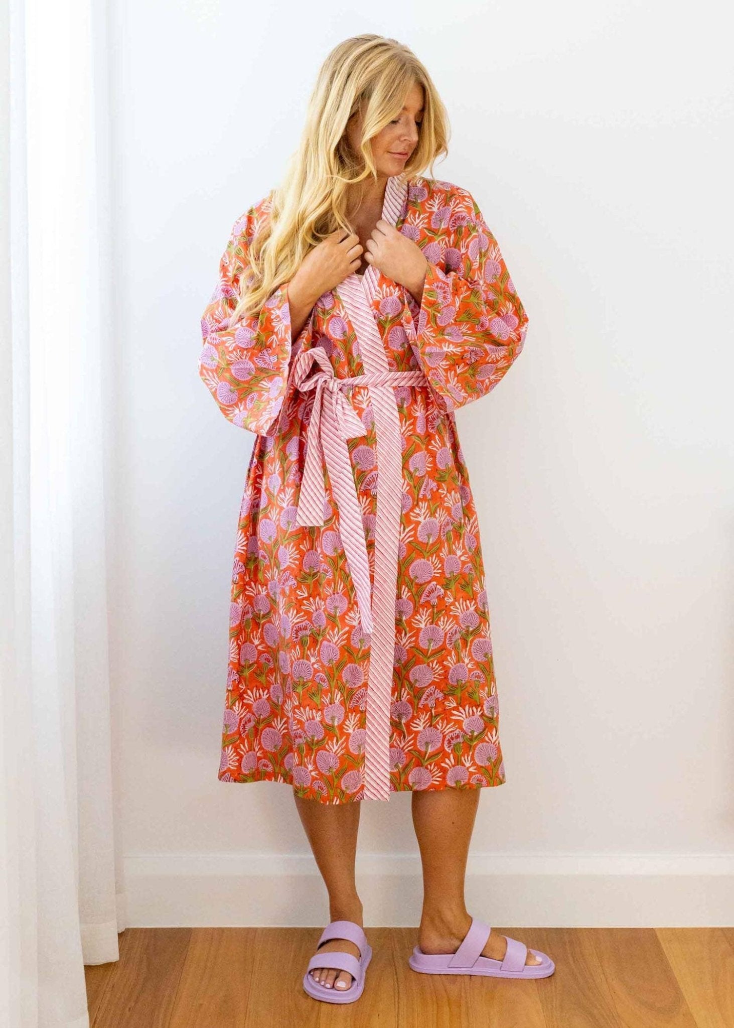 Buy Women's Cotton Kimono Robe - Hanako by Home Dweller - at Hamish & Grace