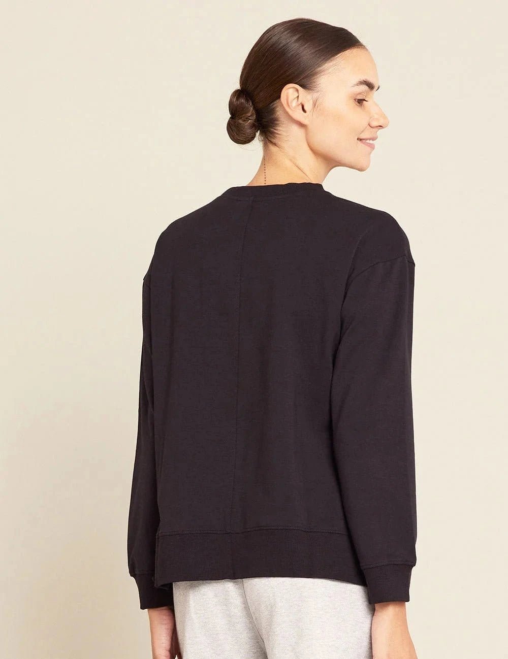 Buy Women’s weekend Crew Pullover Black by Boody - at Hamish + Grace