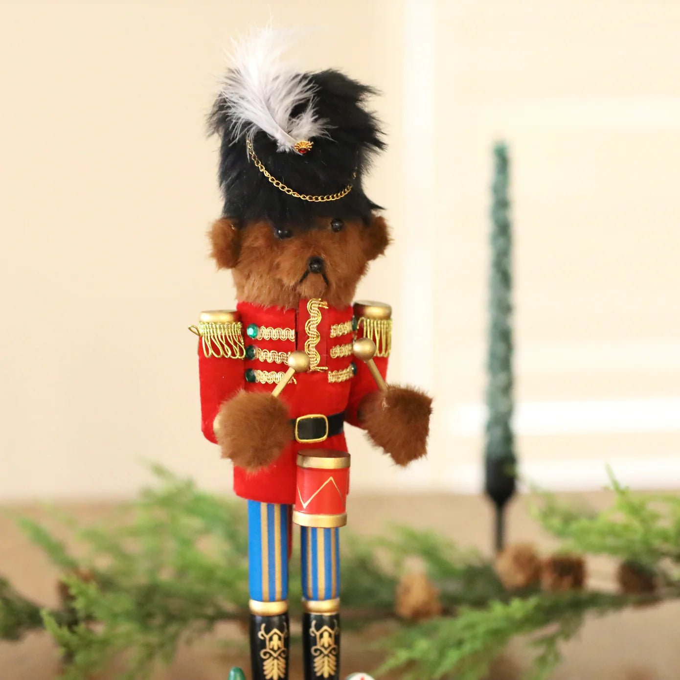 Buy Wooden Teddy Nutcracker - with Drums 38cm by Xmas & Co - at Hamish & Grace