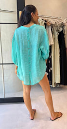 Buy Worthier The Label - Button Back Linen Shirt - Aqua by Worthier - at Hamish + Grace
