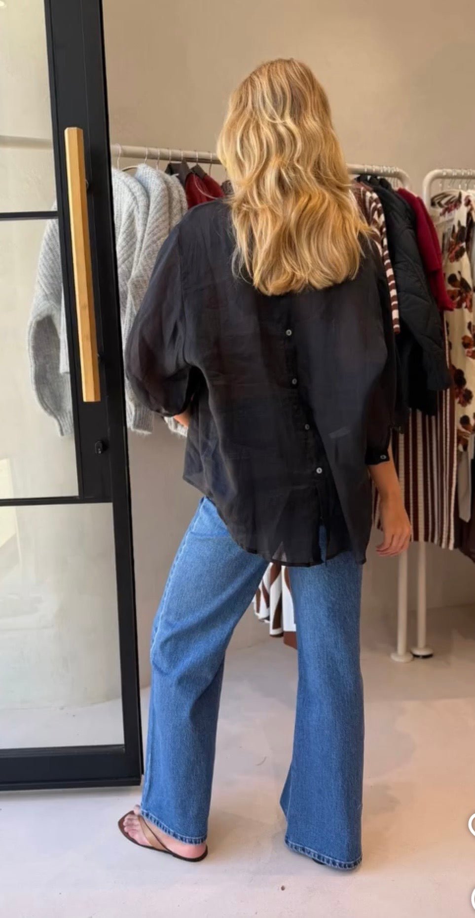 Buy Worthier The Label - Button Back Linen Shirt - Black by Worthier - at Hamish + Grace