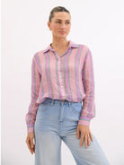 Buy Worthier The Label - Pink Stripe Linen Shirt by Worthier - at Hamish + Grace
