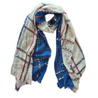 Buy Zoda | Blue Hand Embroidered 100% Wool Scarf by Zoda - at Hamish + Grace