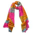 Buy Zoda | Pink and Orange Hand Embroidered 100% Wool Scarf by Zoda - at Hamish + Grace