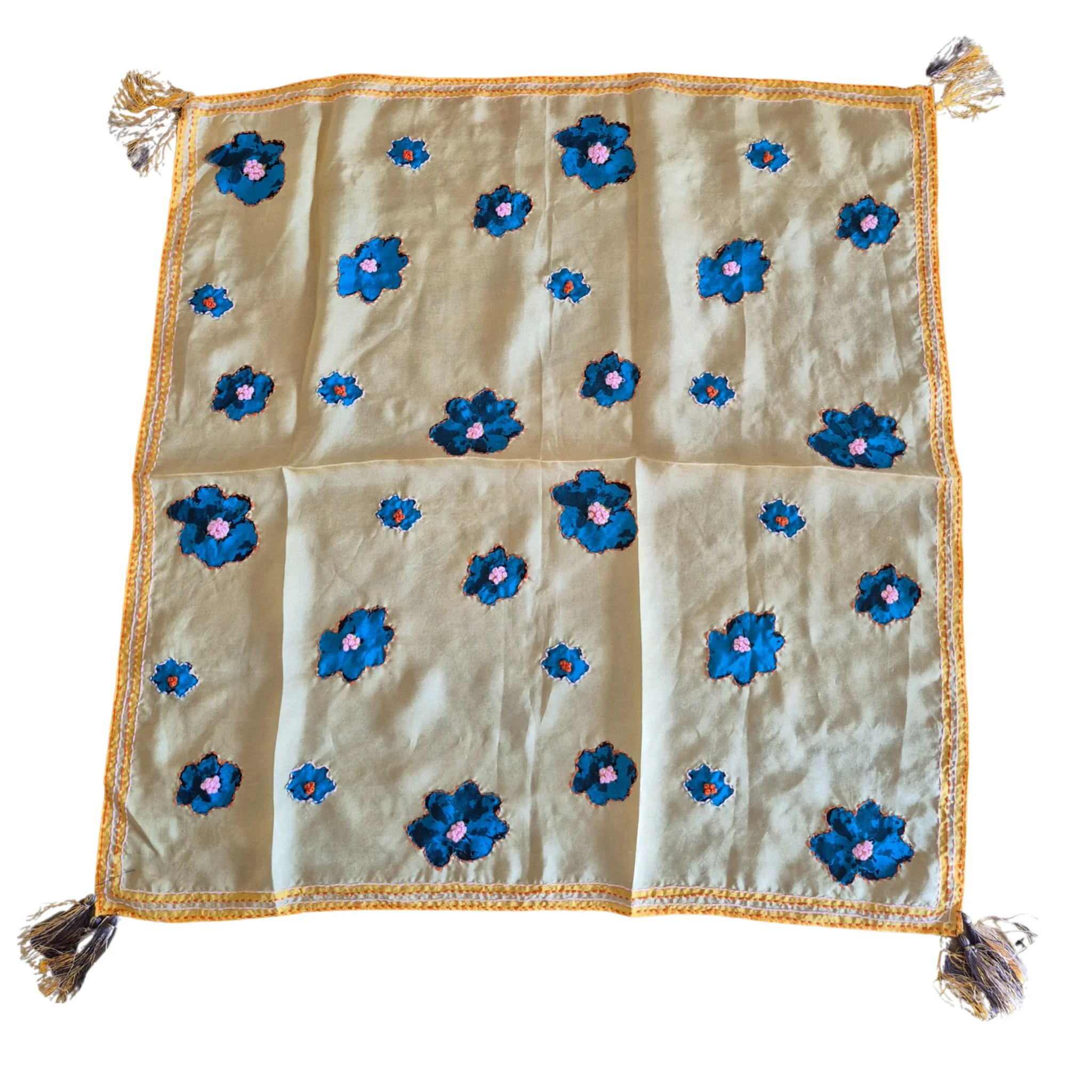 Buy Zoda | Pure White and Blue Floral Scarf by Zoda - at Hamish + Grace